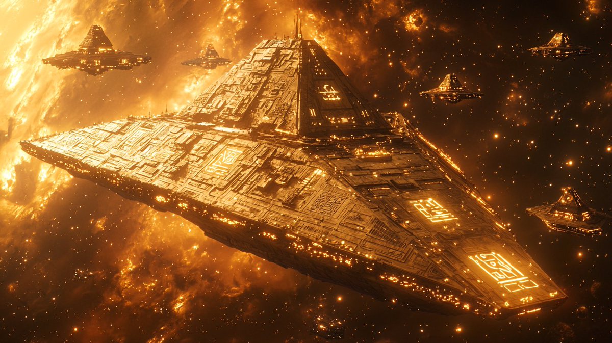 Synth_Cyborg's tweet photo. “They arrived in silence, their golden hulls humming with equations older than time.”
What do you think powers a ship like this?
#GalacticMyths #AlienArchitects #AIArt https://t.co/YYA6LobjKs
