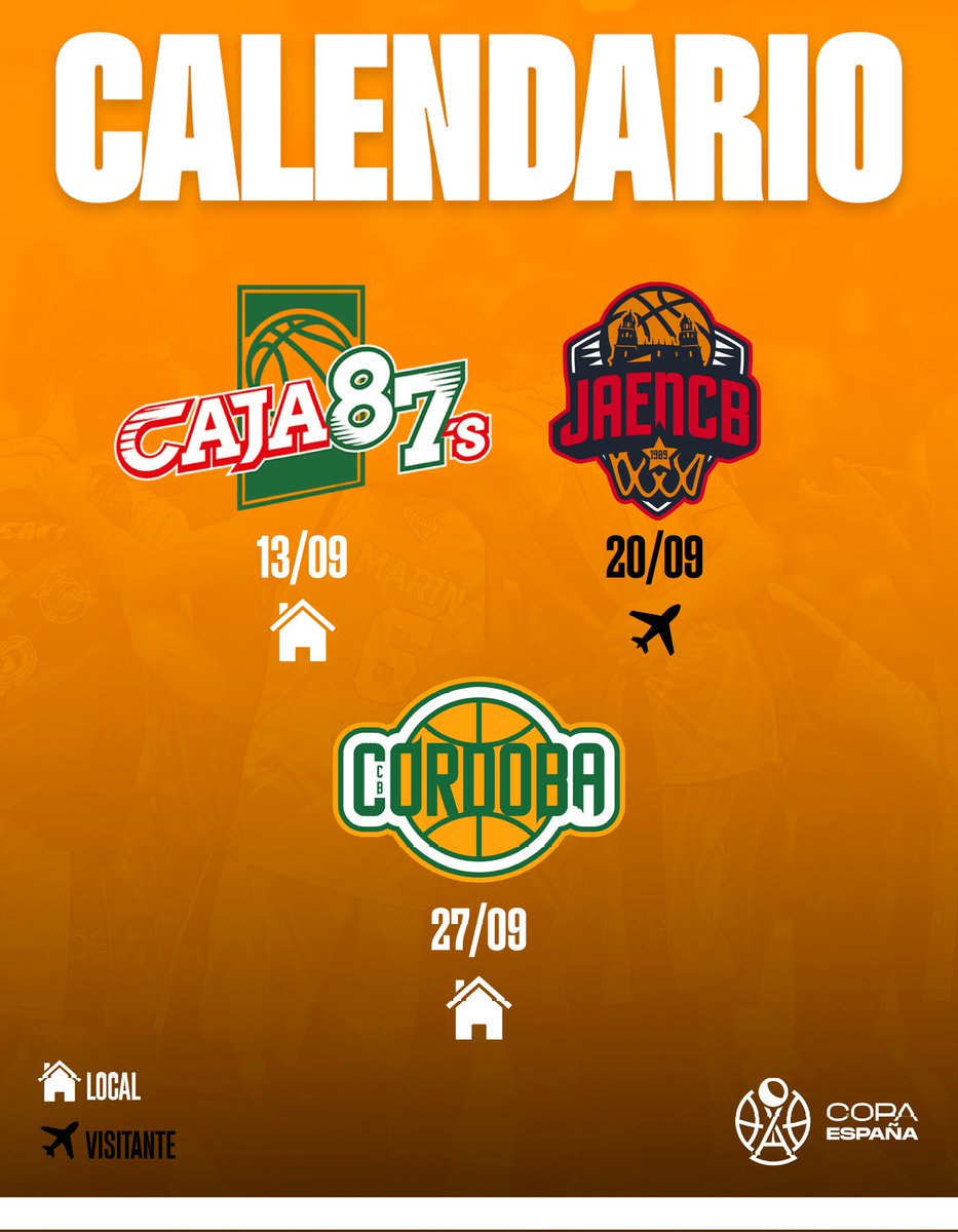 📅 ¡Ya tenemos calendario!
🏀 La temporada arranca en septiembre con la Copa España y en octubre con la liga.

📍 Volvemos al Granero de las Ilusiones con más ganas que nunca.
💪 Rivales duros, fechas marcadas... ¡y una afición que nunca falla!