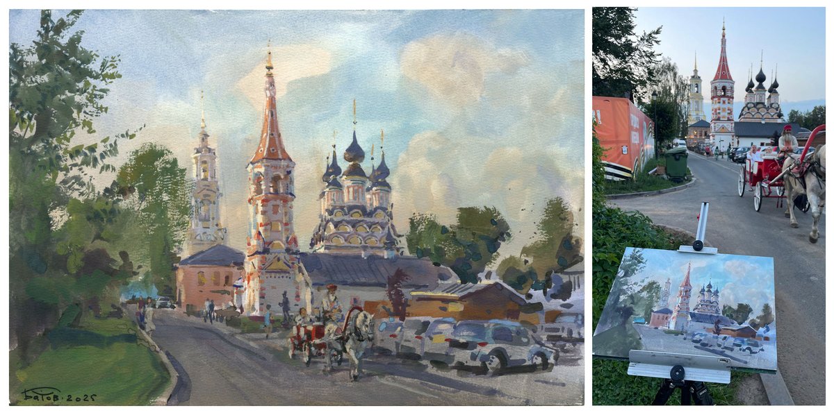 art_bat's tweet photo. 20250730 Суздаль / Suzdal / 26x38 / plein air gouache painting.
Гуашь Pinax. Бумага Mairtini хлопок 300гр.
#Pinax_Extra #гуашь #urbansketchers #пленэр #акварель #этюды #gouache #Suzdal #Суздаль #pleinair_russia #outdoorpainting #pleinairpainting https://t.co/pluwj2cn7R