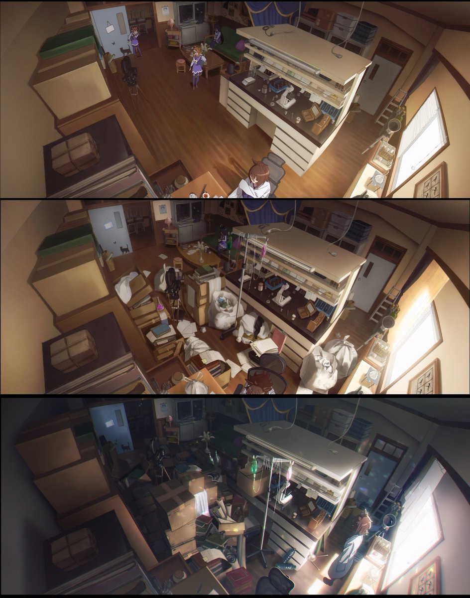 sorry i love talking about this movie so much. its such a great detail that tachyon's room is shown from the same angle multiple times throughout the movie, the way it gets progressively messier after her retirement...