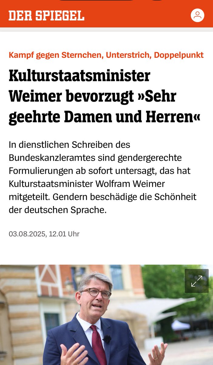 Die passendere Überschrift wäre ja eigentlich: 
„Kultursstaatsminister Weimer bevorzugt Kulturkampf statt Sachpolitik“