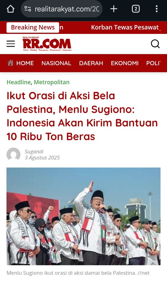 Bila 10 ribu Ton dibagikan ke rakyat +62 @ 10 kg, menjelang peringatan kemerdekaan RI ke 80, maka ada sejuta keluarga +62 yang merdeka dari lapar.

Menlu +62  'useful idiot' yang banyak populasinya di Barat; melakukan kegilaan-hal sama berulang2 tapi mengharapkan hasil berbeda,