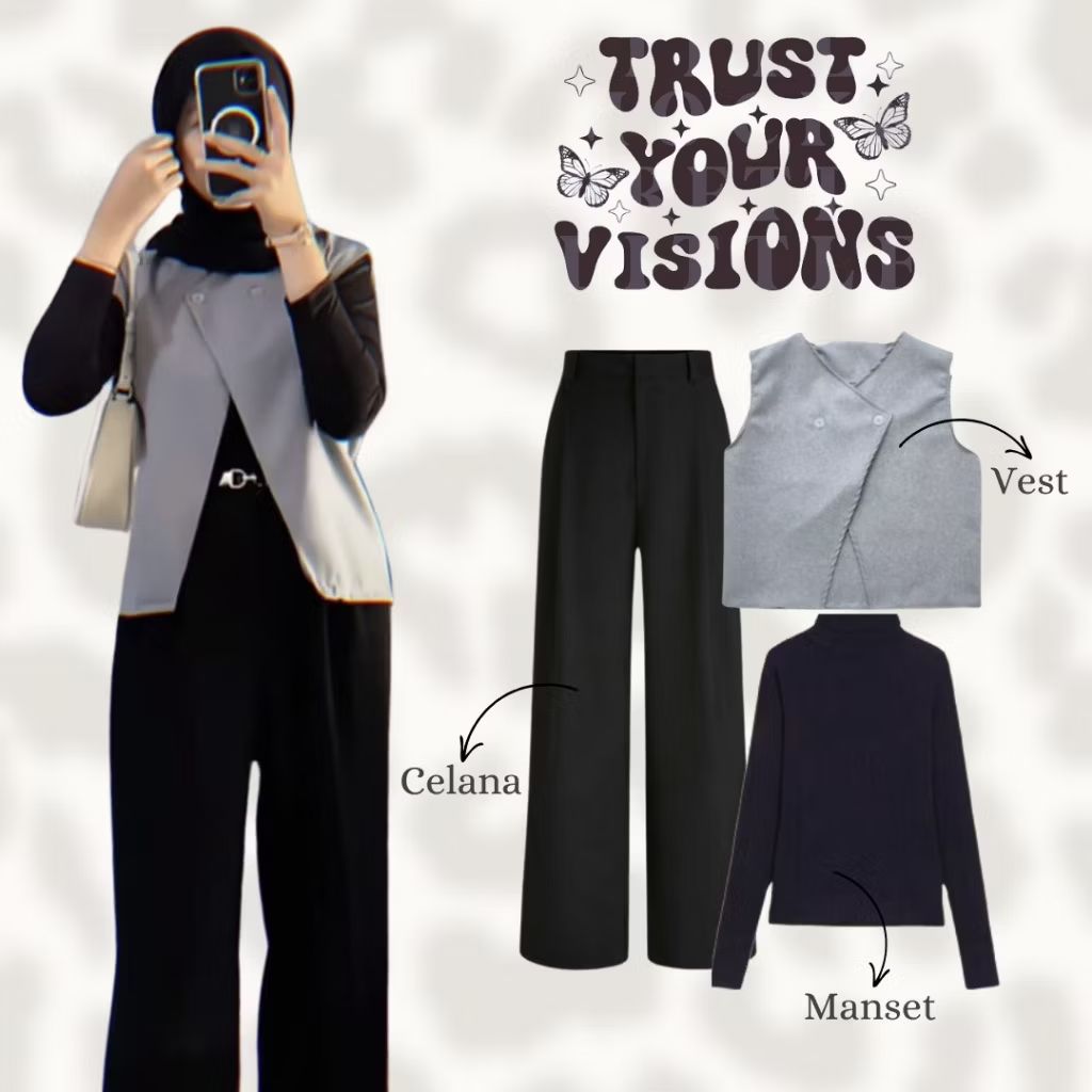 JoeJ63739's tweet photo. Cek One Set Wanita Korean Style (Vest - Manset - Loose Pants) Setelan Rompi Kekinian OOTD Hijab LP119 dengan harga Rp120.843. Dapatkan di Shopee sekarang! https://t.co/lni15dlMQr https://t.co/Vqojr3TUBb