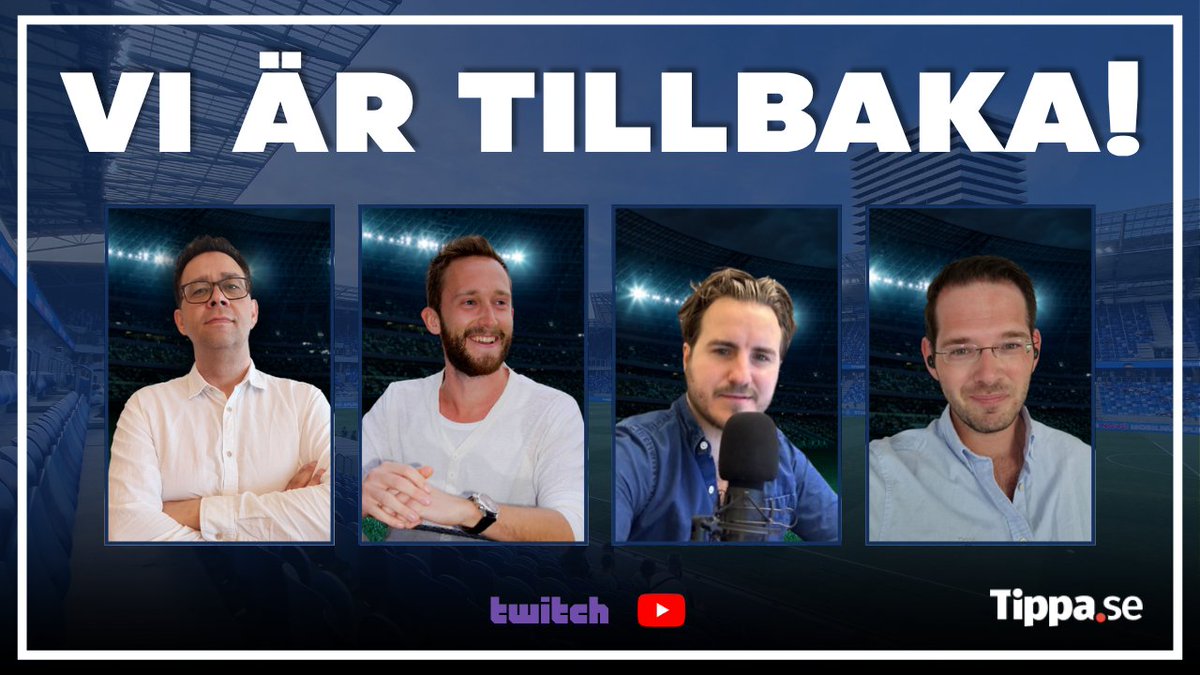 Nu är vi äntligen tillbaka efter sommaruppehållet! Vi blickar mot en fartfylld säsong med massa sport och spel - Först ut, Championship! 😍

Streamen startar lördag 13:00 
👉 twitch.tv/tippapunktse
👉 youtube.com/@TippaPunktSe

Plocka upp en andel till ST!
tippa.se/andelsspel