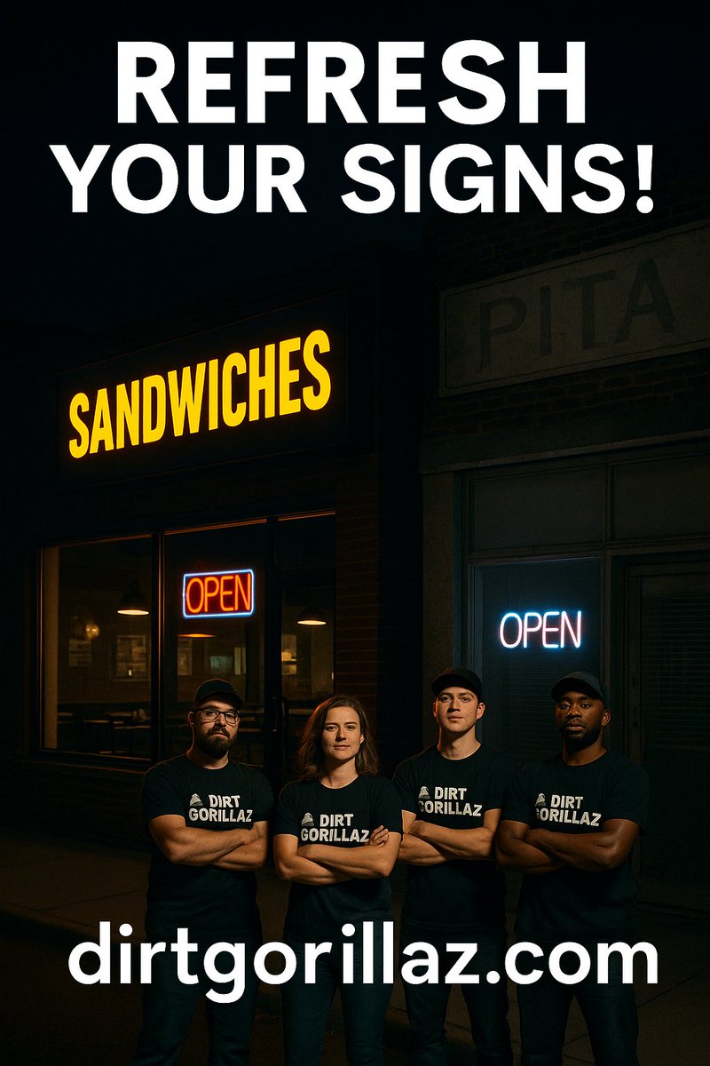 DirtGorillaz's tweet image. 🔧 Tip Tuesday: Faded exterior signs lose customers! Our savage refreshes make your brand pop—learn how at dirtgorillaz.com/exterior-signa… #SignMaintenance #ExteriorSignage #DirtGorillaz