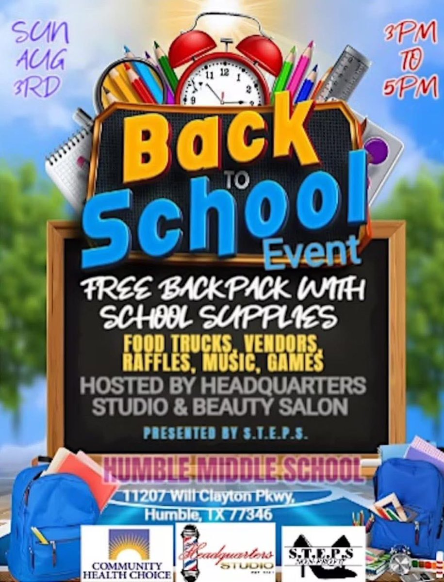 Happening today at Humble Middle School! Bring the entire family!