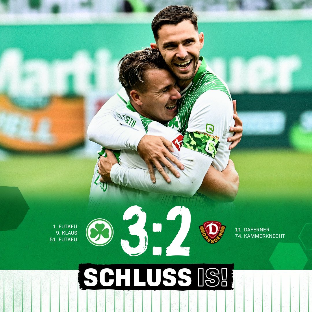 kleeblattfuerth's tweet photo. ☘️Heimsieg zum Auftakt!!! ☘️
#Kleeblatt #SGFSGD https://t.co/L8hVSxW39q