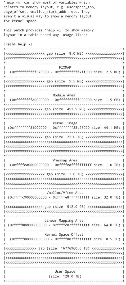 [PATCH RFC] help: Add 'help -l' to show memory layout

lists.crash-utility.osci.io/archives/list/…