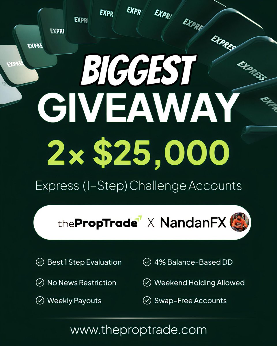 ThePropTrade X NandanFx 2x $25000 Giveaway 💯🚀 
1. Registration- shorturl.at/SjXxq
2. Repost &amp; Tag 2 Friends!
3. Follow - (<a href="/thePropTrade/">thePropTrade.com</a> <a href="/Abhinandanfx/">Nandan Fx</a> ) 
4. Join Discord - discord.gg/fBaqgxX2vV
5. Share Successful Screenshot of Registration in the comments!