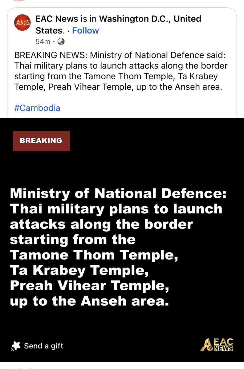 JL17002's tweet photo. Dear President @DonaldTrump 

We urgently appeal to you to intervene and help stop Thailand from launching another military aggression against Cambodia. Intelligence reports indicate that Thai forces are preparing to invade Cambodian territory again tonight, August 3rd.

RESPECT CEASEFIRE AGREEMENT
#CambodiaNeedPeace
