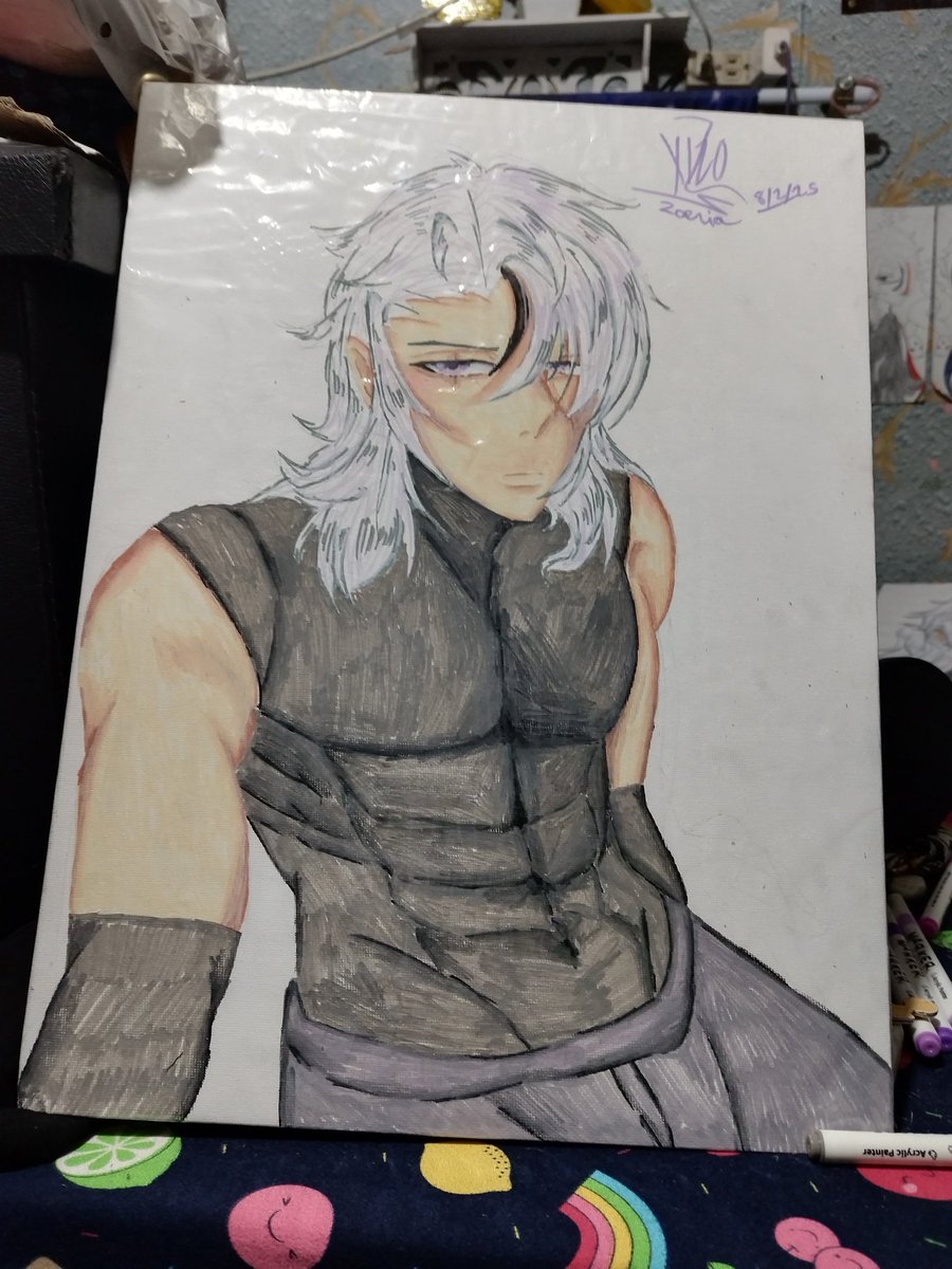 Zoenx66's tweet photo. Draw your second son instead of the first 😔😔

(Since my Canvas finally came and i have a Acrylic marker, so why not used and draw someone?) 

Honestly Its been a while since i draw in traditional way, but hey i love how it ended up! 

#artwork #Art #PoisonBullet https://t.co/R0myQr8zPn