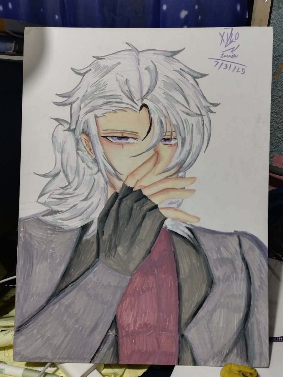 Zoenx66's tweet photo. Draw your second son instead of the first 😔😔

(Since my Canvas finally came and i have a Acrylic marker, so why not used and draw someone?) 

Honestly Its been a while since i draw in traditional way, but hey i love how it ended up! 

#artwork #Art #PoisonBullet https://t.co/R0myQr8zPn