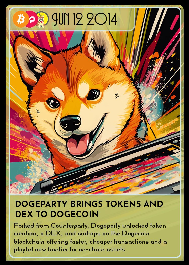 🥳Happy to introduce our today’s OG-SAN: Dogeparty <a href="/DogepartyXDP/">Dogeparty</a>🐶

Forked from Counterparty, Dogeparty has also introduced token creation, a decentralized exchange (DEX), and airdrops and offered a new frontier for on-chain assets!🎉

What’s your favorite chain for blockchain