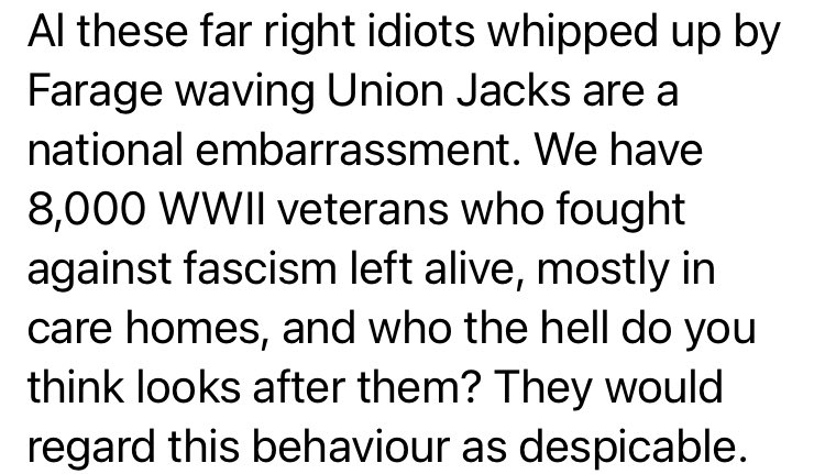 😡😡😡😡😡😡
If you are standing outside a refugee asylum waving a union jack flag and shouting about ‘are kids’ be assured:
You do NOT represent decent Brits.
All you are is a credit to the indoctrination of Reform MPs - are they there supporting you?
Will they bail you?
#nob