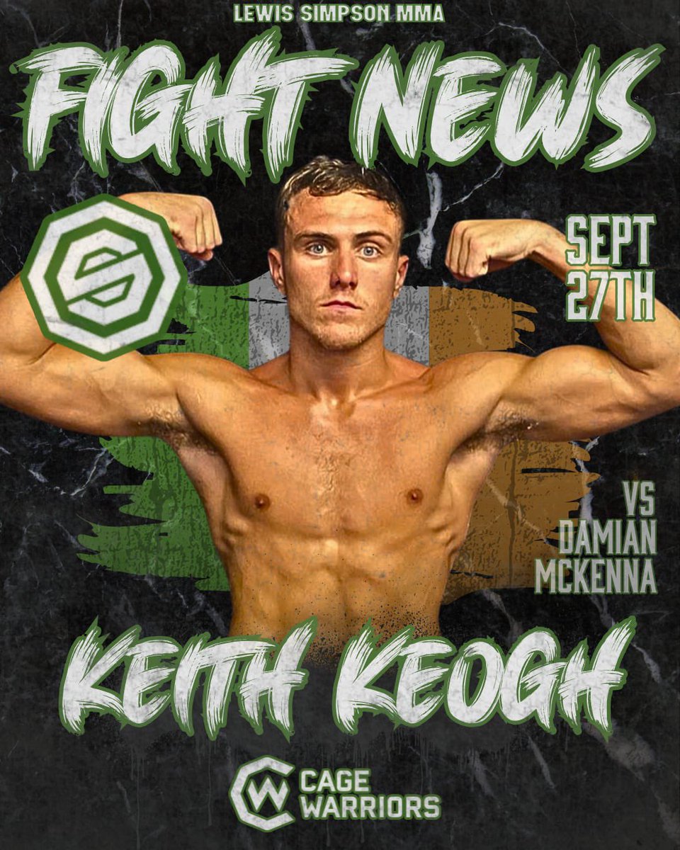 FIGHT NEWS 📣

One of Ireland’s hottest prospects returns.

Keith Keogh is back in action on September 27th at <a href="/CageWarriors/">Cage Warriors</a> 194 in Dublin, taking on Damian McKenna.

We all remember what happened last time… 🔥

Expect fireworks again.