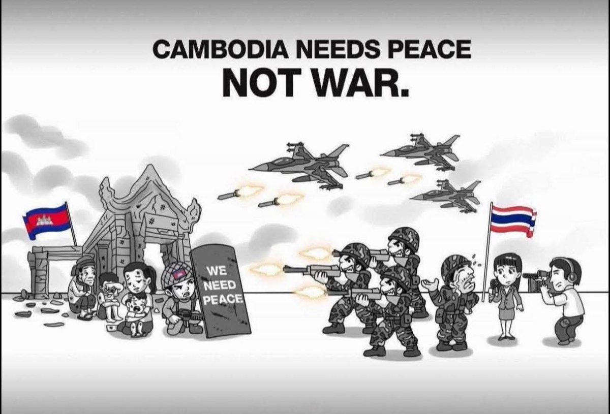VSophavita's tweet photo. Cambodia has the highest will to maintain peace through a ceasefire, but what will happen to Cambodia after the ceasefire?

RESPECT CEASEFIRE AGREEMENT 
#CambodiaNeedPeace https://t.co/NHirVqqRTm