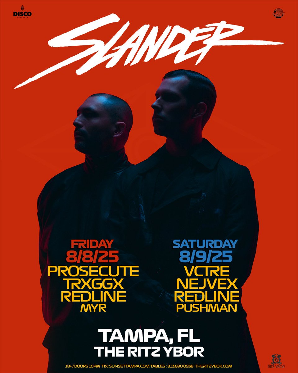 ALL ROADS LEAD TO SLANDER’S DOUBLE HEADER NEXT WEEKEND! VERY FEW TICKETS REMAIN 👀