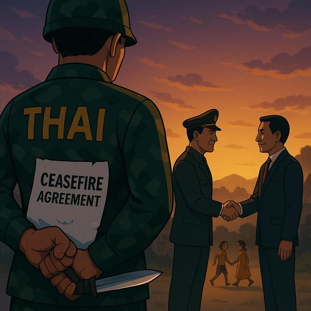 🚨 URGENT APPEAL TO THE INTERNATIONAL COMMUNITY 🚨

Today, the Cambodian Ministry of National Defense received credible reports that the Thai military is preparing an aggressive attack along the Cambodia–Thailand border violated ceasefire agreement. 
#DonaldTrump