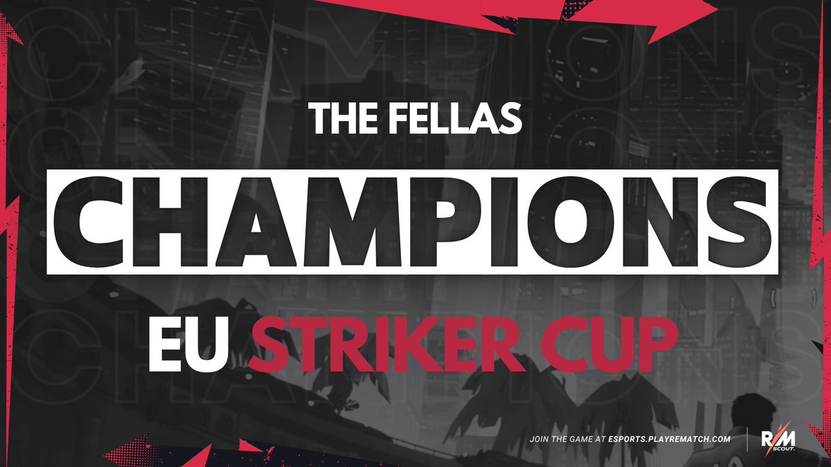 Rematch Scout (@rematchscout) on Twitter photo 🏆 ICYMI: The Fellas are your <a href="/RematchEsports/">Rematch Esports</a> EU Striker Cup Champions!
They defeat After Hour in a 3-0 straight sweep in the Grand Final to take home the victory.
A further congratulations to 2nd and 3rd place:
🥈 After Hours
🥉 The First 5 / <a href="/DSQ_GG/">DSQ Esports</a>
#Rematch 🏆 ICYMI: The Fellas are your <a href="/RematchEsports/">Rematch Esports</a> EU Striker Cup Champions!
They defeat After Hour in a 3-0 straight sweep in the Grand Final to take home the victory.
A further congratulations to 2nd and 3rd place:
🥈 After Hours
🥉 The First 5 / <a href="/DSQ_GG/">DSQ Esports</a>
#Rematch