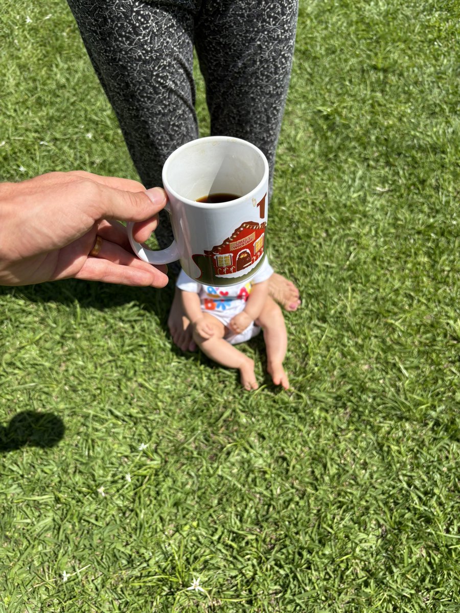 Starting her early with the morning sun max and grounding routine