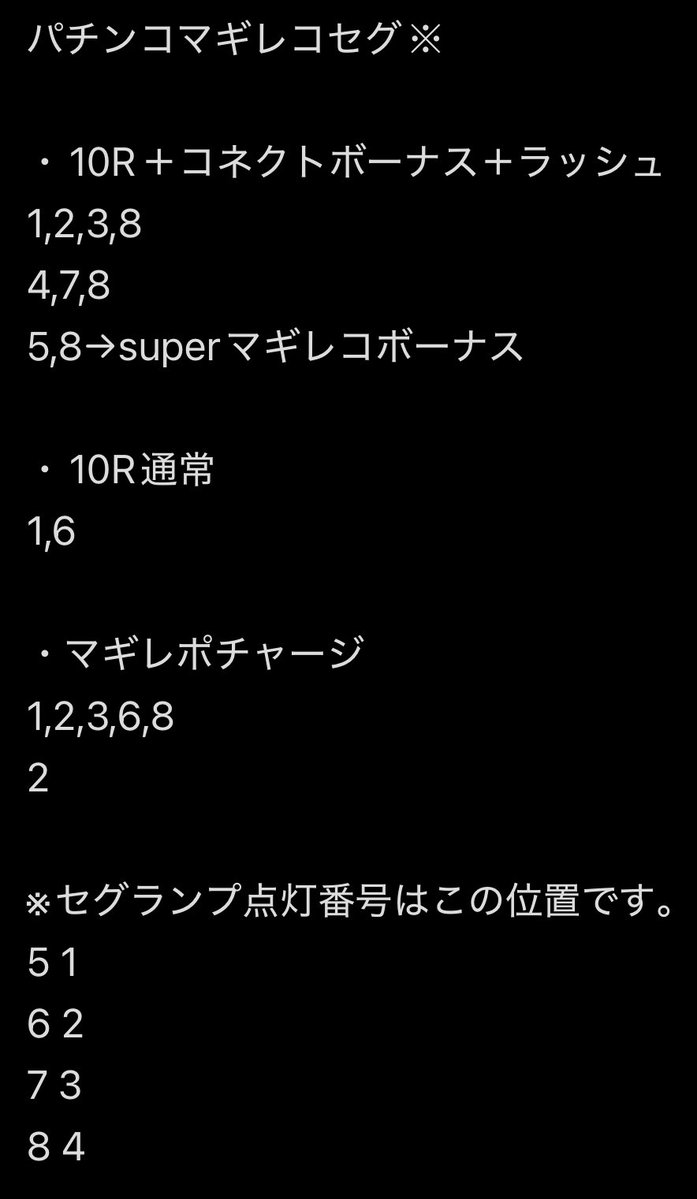 まだサンプル数少ないですがマギレコのセグ判定です。先ガチャで15回やってのサンプルですのでまだまだたくさんあると思います。分かり次第更新していきます。

#パチンコ
#京楽
#マギアレコード