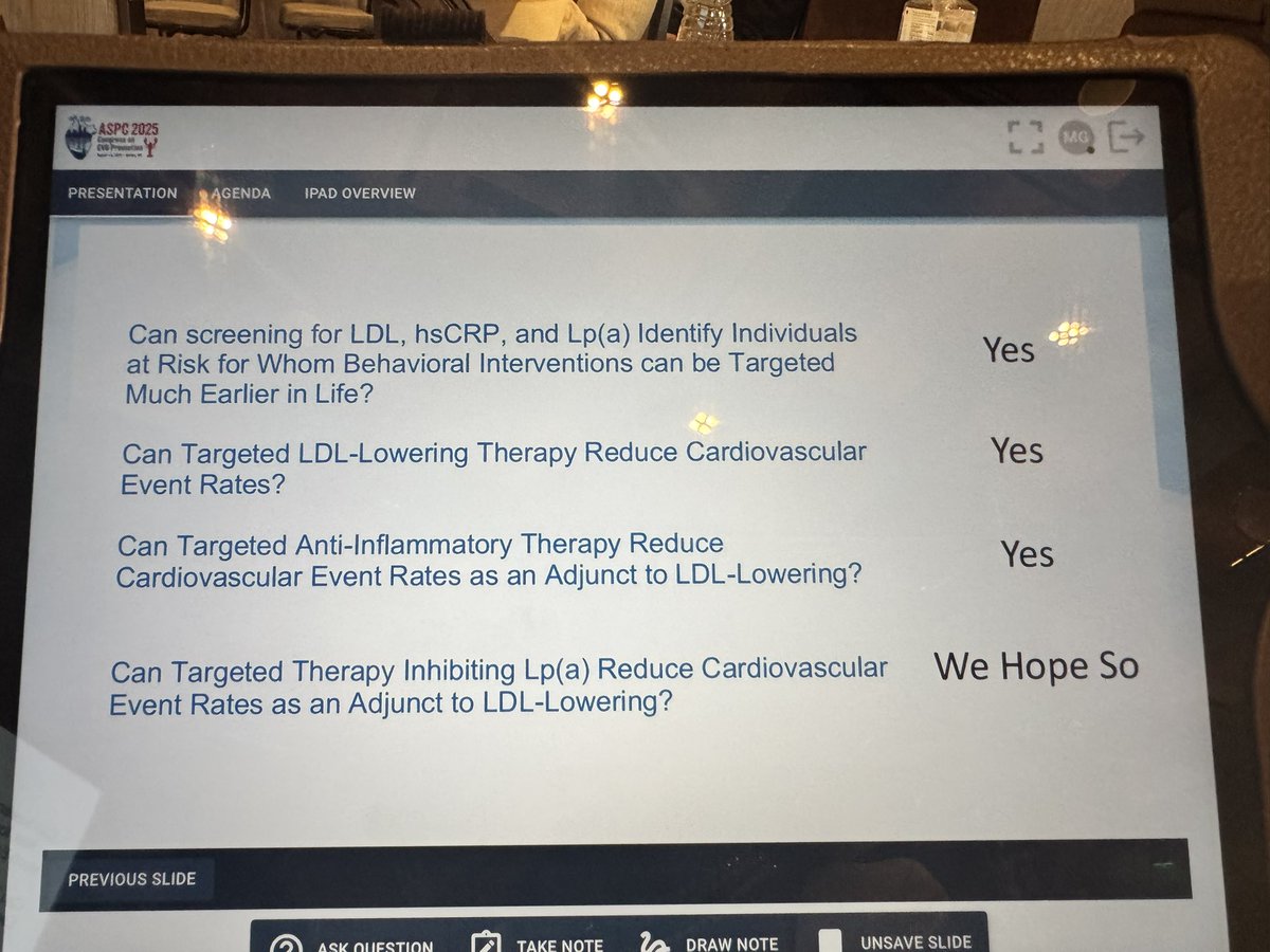 <a href="/NEJM/">NEJM</a> Conclusion!
#ASPC2025 <a href="/ASPCardio/">ASPC</a> 

Masterful talk by the amazing Dr. Ridker. We need to be listening to his voice now!
Stay tuned for #ESCCongress
