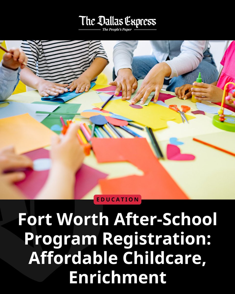 📚 Fort Worth parents can register kids for fall after-school care at 20 community centers starting August 12.

The program offers academic support, recreation, and cultural activities weekdays until 6 p.m.

dallasexpress.com/education/fort…