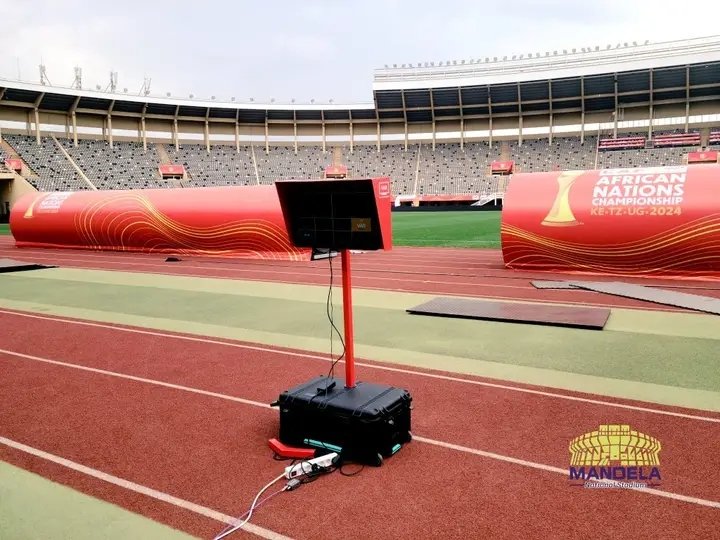 DisanPro's tweet image. For the very first time, VAR technology has been successfully installed in Namboole stadium 
#CHAN2024