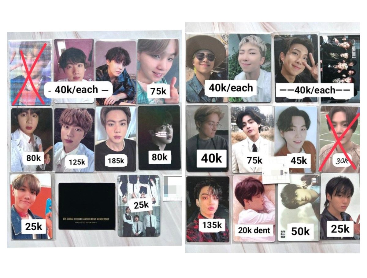 WTS HELP RT 🙏🏻💜 

💰Price in pict
🌷Condi by dm
✅Keep dp
✅WW BUYERS WITH INA ADDRESS
❌Exc pack&amp;adm
‼️Mpc nom 10-15k min take 2
🏡Bandung
Tags. wts wtb wtt photocard bts yoongi seokjin her jhope tear dday namjoon ld butter jungkook ptd taehyung jimin dalmajung mpc golden posca