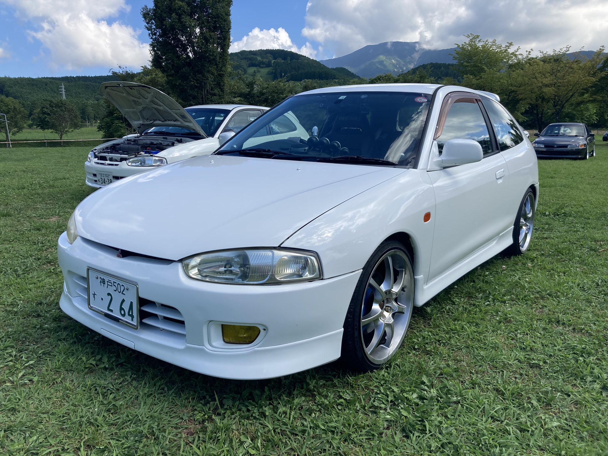 ミラージュ バイク ミラー 純正風 ZXタイプ ポリゴン角型 汎用 左右セット