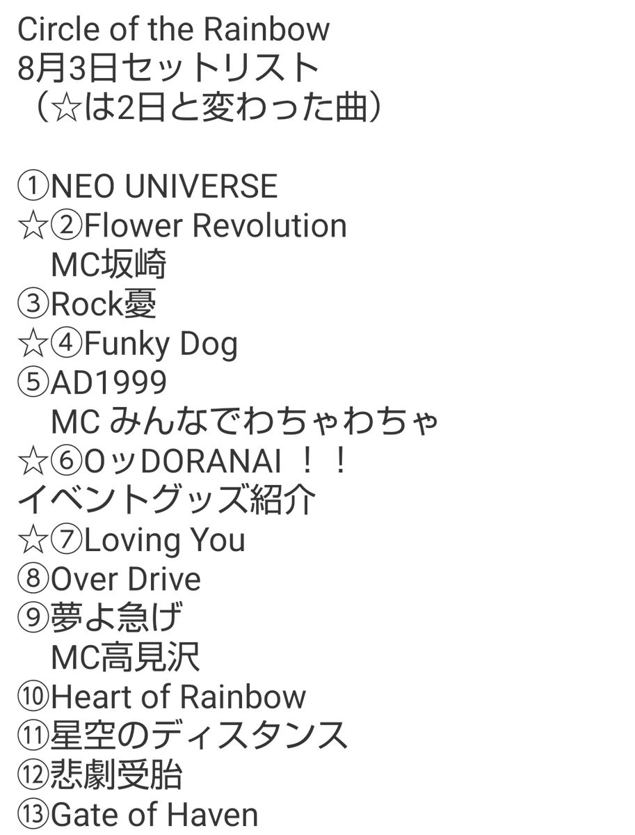 お宝　INSOLENCE　ジャパンツアーセットリスト セットリスト - Hledat / X