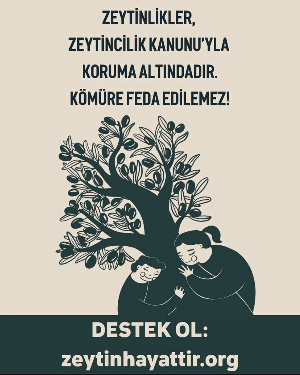 Doğal ve kültürel varlıkları tehdit eden 7554 sayılı yasa yürürlükte.
Muğla Milas ve Yatağan’da kömür çıkarılmasının önü açılıyor.
On binlerce zeytin ağacı sökülme tehlikesiyle karşı karşıya.

Zeytincilik Kanunu hâlâ yürürlükte.
Madde 20 açık: Zeytinlikte madencilik yapılamaz!