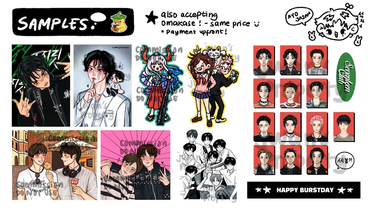 jinjinjwan's tweet photo. hello! jwan’s commission is finally open (again) yey! ＼(≧▽≦)／
with updated comms sheets 😎

*for locals only &amp; very limited slots!
✨semi-realist &amp; chibi available ✨
————
retweets &amp; likes are very appreciated💓
#artidn #commissionsopen https://t.co/flj2FlyfYi