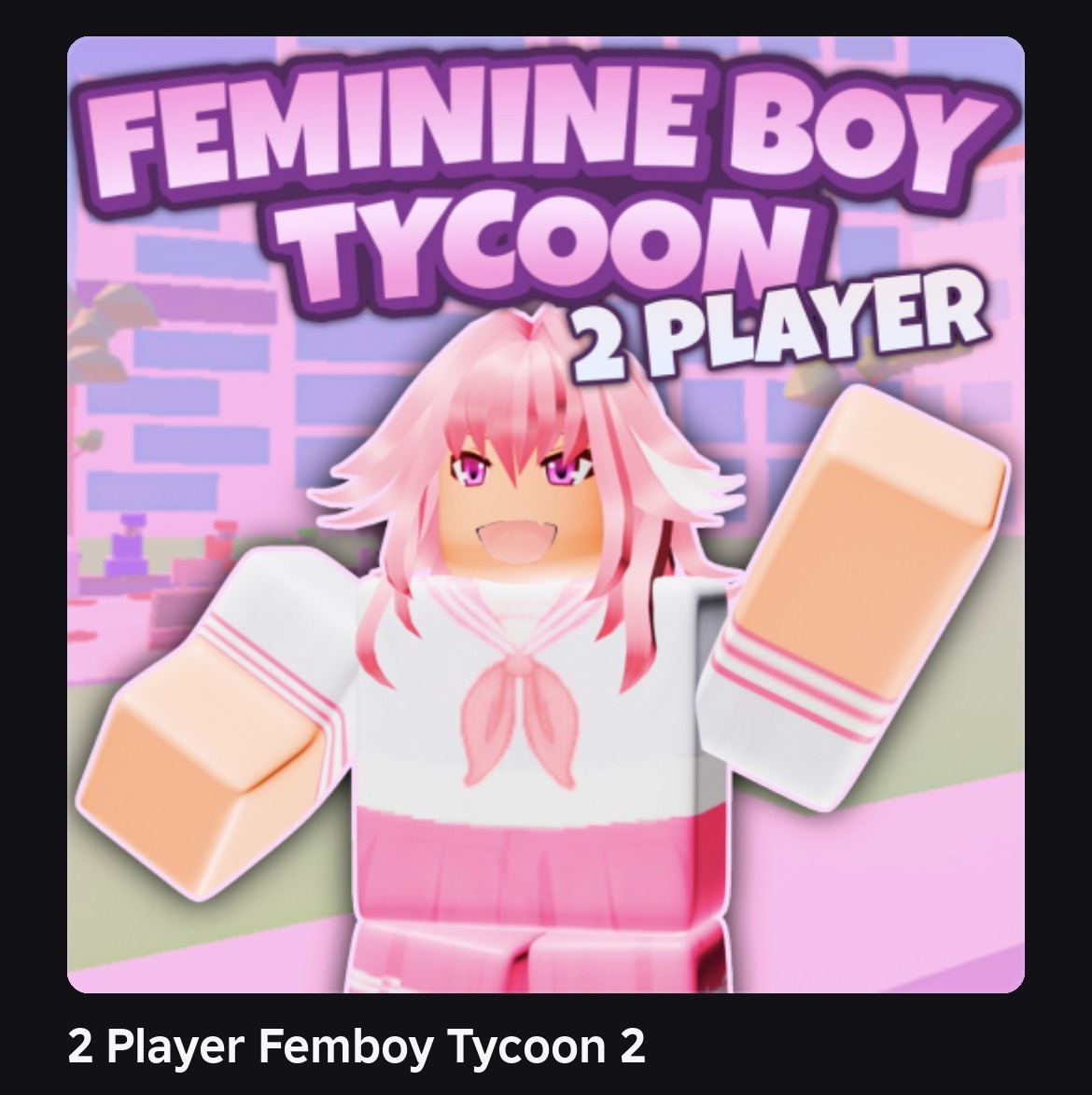 Cho sangwoo: two player femboy tycoon

He’d never heard of “roblox” but gihun convinced him to make an account and join a “fun game” (he ended up enjoying it)