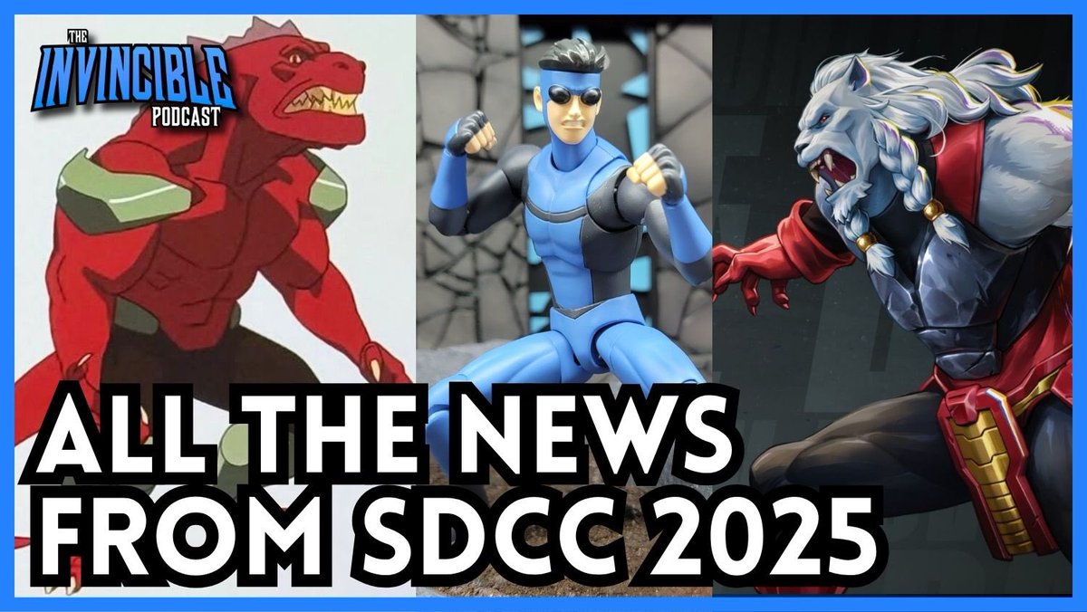 On the new episode of The Invincible Podcast, we’re talking all about the latest news to come out of SDCC! 

Dinosaurus revealed! 
Battle Beast fights!
Robert Kirkman speaks!

youtu.be/vitBEMgbyQ8