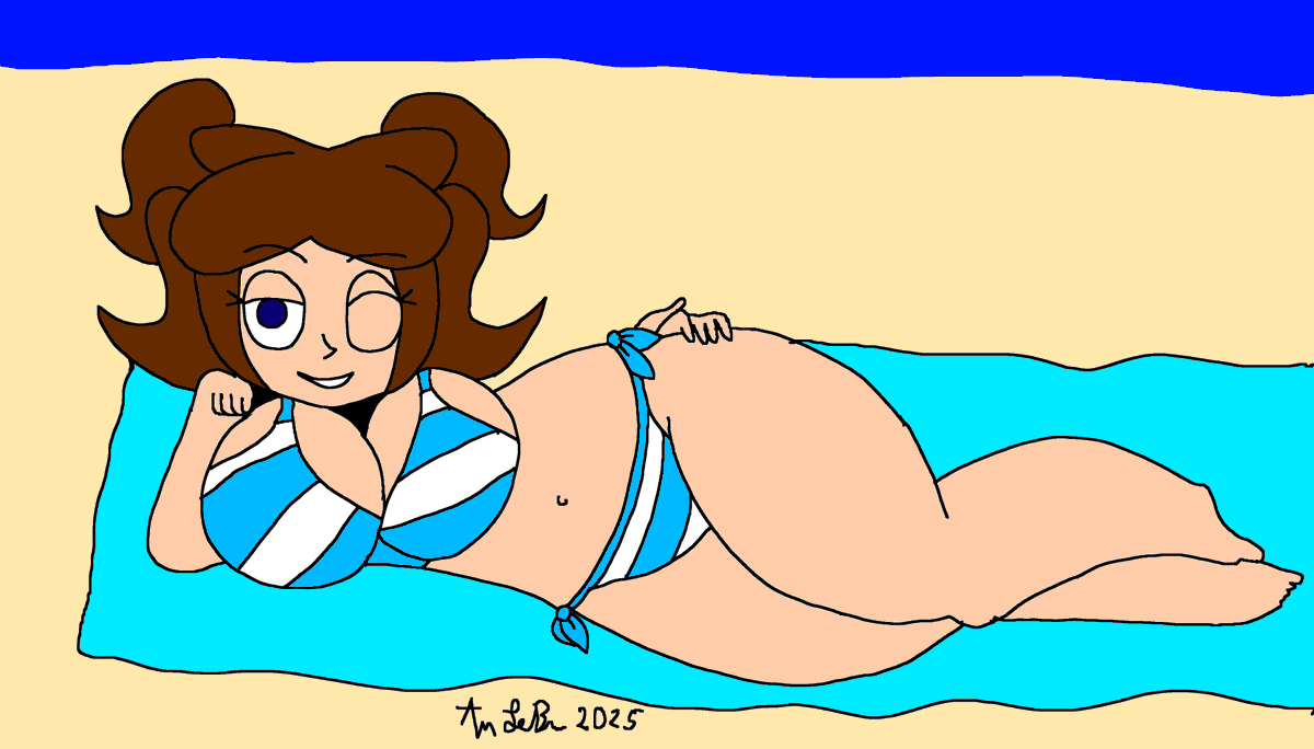 I'm late with this birthday drawing for <a href="/3BAlts/">3BArts</a> but I was on vacation. I decided to draw Jess wearing Shantae's bikini &amp; the exact pose from 1/2 Genie Hero. I hope you like this drawing I did &amp; had a fantastic birthday. 🎂🎁🎈🎊🎉🥳