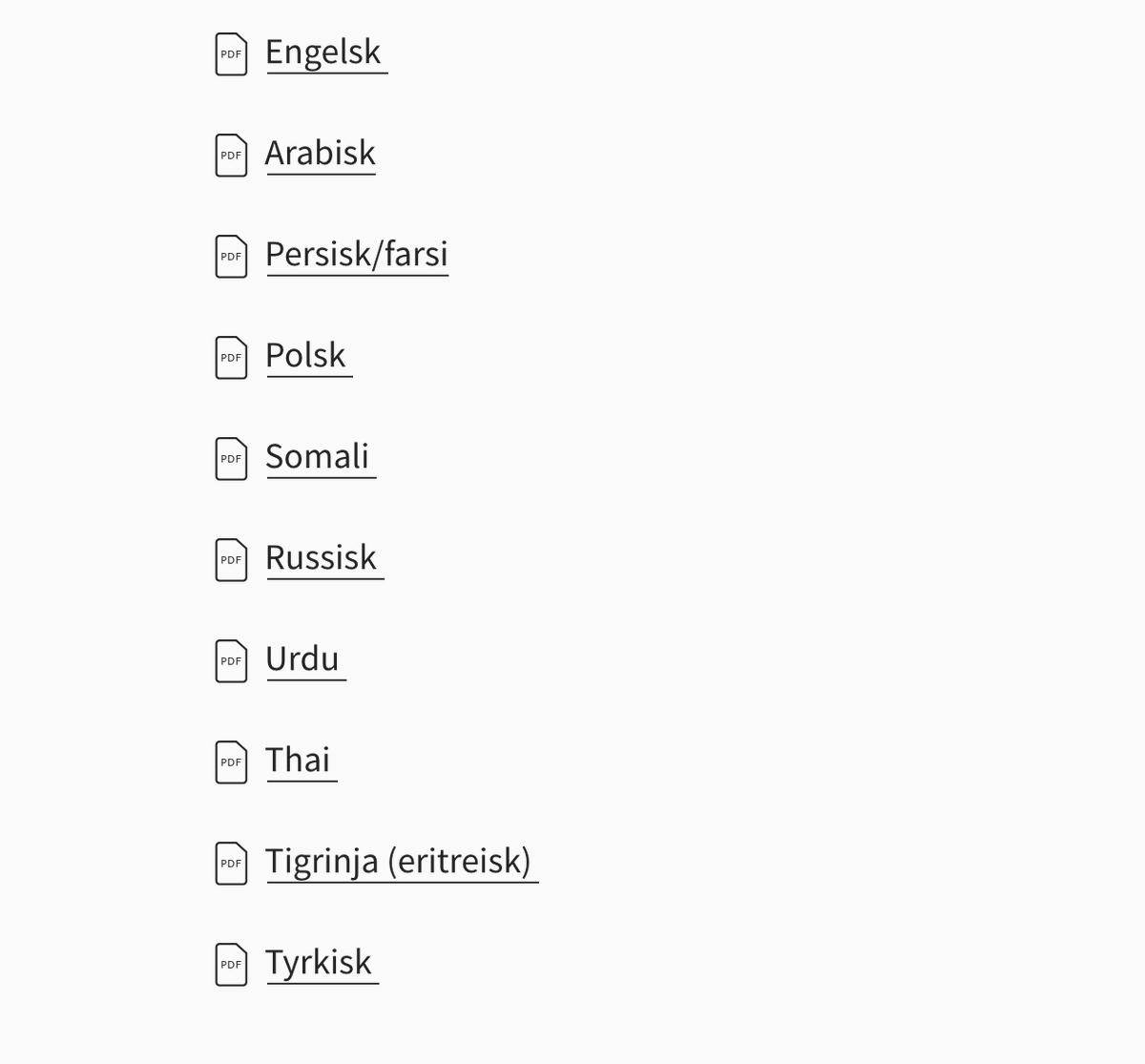 I et norsk stortingsvalg produseres valgbrosjyrer blant annet på følgende språk. Hvorfor det? Hvorfor skal mennesker som ikke behersker norsk ha noen som helst innflytelse ved valg i Norge? Dette er galskap.