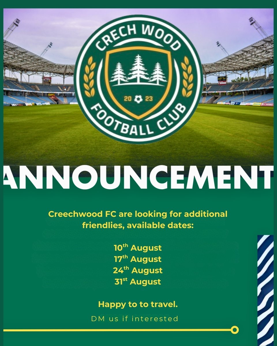 We are looking additional friendlies for the month of August.

#portsmouthfootball #footballopportunity #PlayersWanted #FootballTrials #sundayleague #hampshireleague #midsolent #localfootball