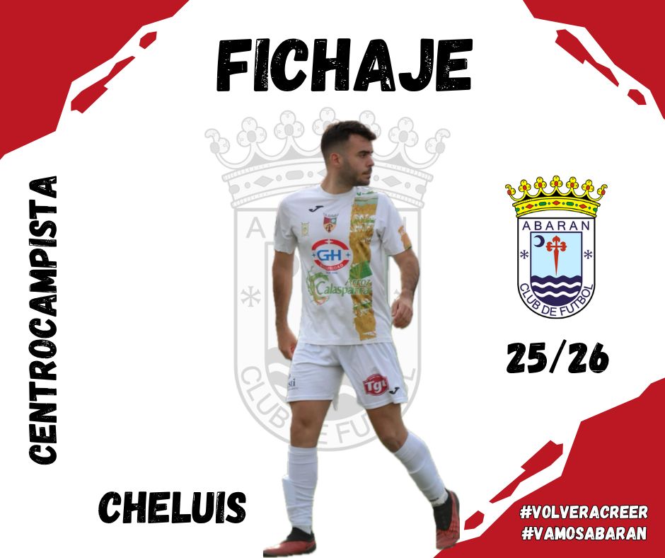 Abaran_cf's tweet photo. 🔴⚪ 🆕𝙁𝙄𝘾𝙃𝘼𝙅𝙀| CHELUIS, NUEVO CENTROCAMPISTA DEL ABARÁN CF

Nos complace anunciar la incorporación de Cheluis, procedente del Calasparra, un jugador con visión, compromiso y gran capacidad de trabajo en el medio campo.

Bienvenido a tu nueva casa Cheluis. 👏

#VamosAbaran https://t.co/T3kIRya49y