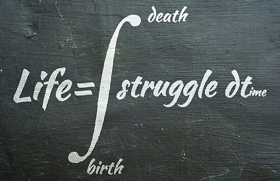 MathematicsIt's tweet image. Life = ∫ (struggle) d(time) from birth to death. Every moment of pain adds meaning to our existence — and makes the journey worth it. #MathOfLife #Philosophy