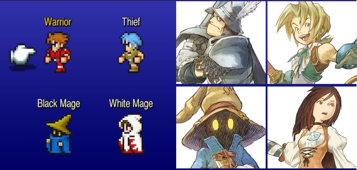 I always liked #FF9 starting with the base lineup in FF1.