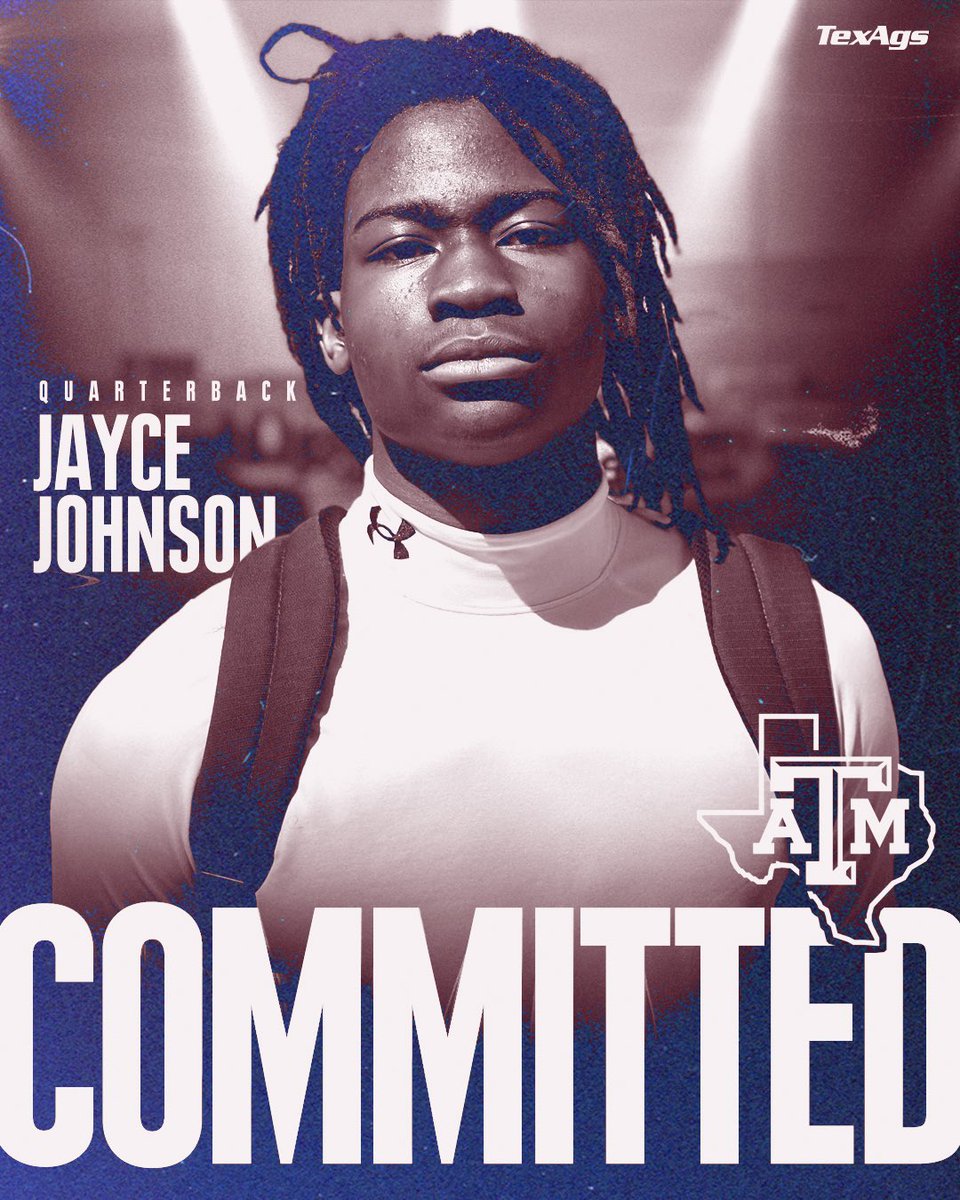 TexAgs Recruiting (@ta_recruiting) on Twitter photo Got the guy at QB to kick off the 2027 class ✅
Welcome to Aggieland, <a href="/JayceJohnson09/">Jayce “Ju7ce” Johnson</a> 👍 Got the guy at QB to kick off the 2027 class ✅
Welcome to Aggieland, <a href="/JayceJohnson09/">Jayce “Ju7ce” Johnson</a> 👍