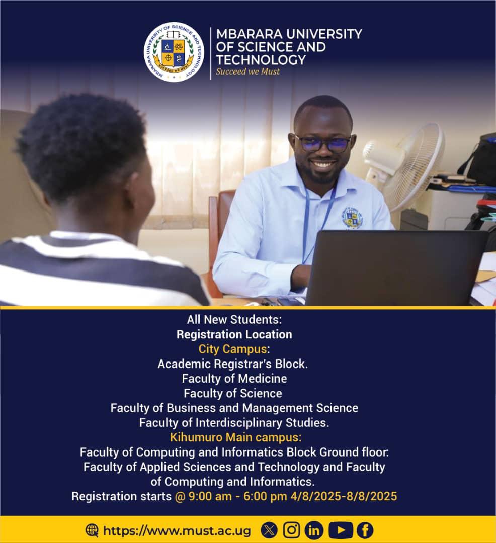 Ariho Lucky Rwabuturumba (@lucky_ariho) on Twitter photo As we prepare to register and orient the New students 2025/26
I would like to warmly welcome all freshmen and women,and just like I was welcomed to <a href="/MbararaUST/">Mbarara University</a> in January 2022, we shall be there to guide and receive you all
Welcome to MUST
Feel at MUST
Succeed we MUST
#MUSTForAll As we prepare to register and orient the New students 2025/26
I would like to warmly welcome all freshmen and women,and just like I was welcomed to <a href="/MbararaUST/">Mbarara University</a> in January 2022, we shall be there to guide and receive you all
Welcome to MUST
Feel at MUST
Succeed we MUST
#MUSTForAll