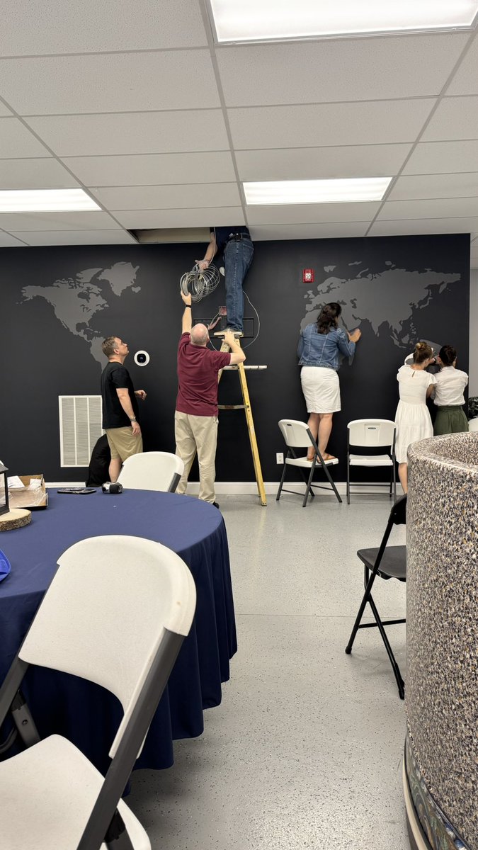 Thankful this group and others who stayed this afternoon to work on our new missions wall. Amazing group that put tons of effort into this project!