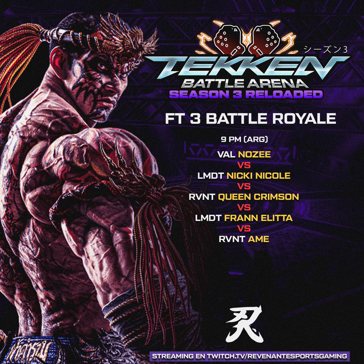 Mañana lunes 4/8 tenemos un evento battle royale entre 5 players de Argentina!!

quien sera el victorioso/a?, lo sabremos a las 9PM hora (ARG)
Nozee🇦🇷
Nicki Nicole🇦🇷
Queen Crimson🇦🇷
Frann Elitta🇦🇷
Ame🇦🇷