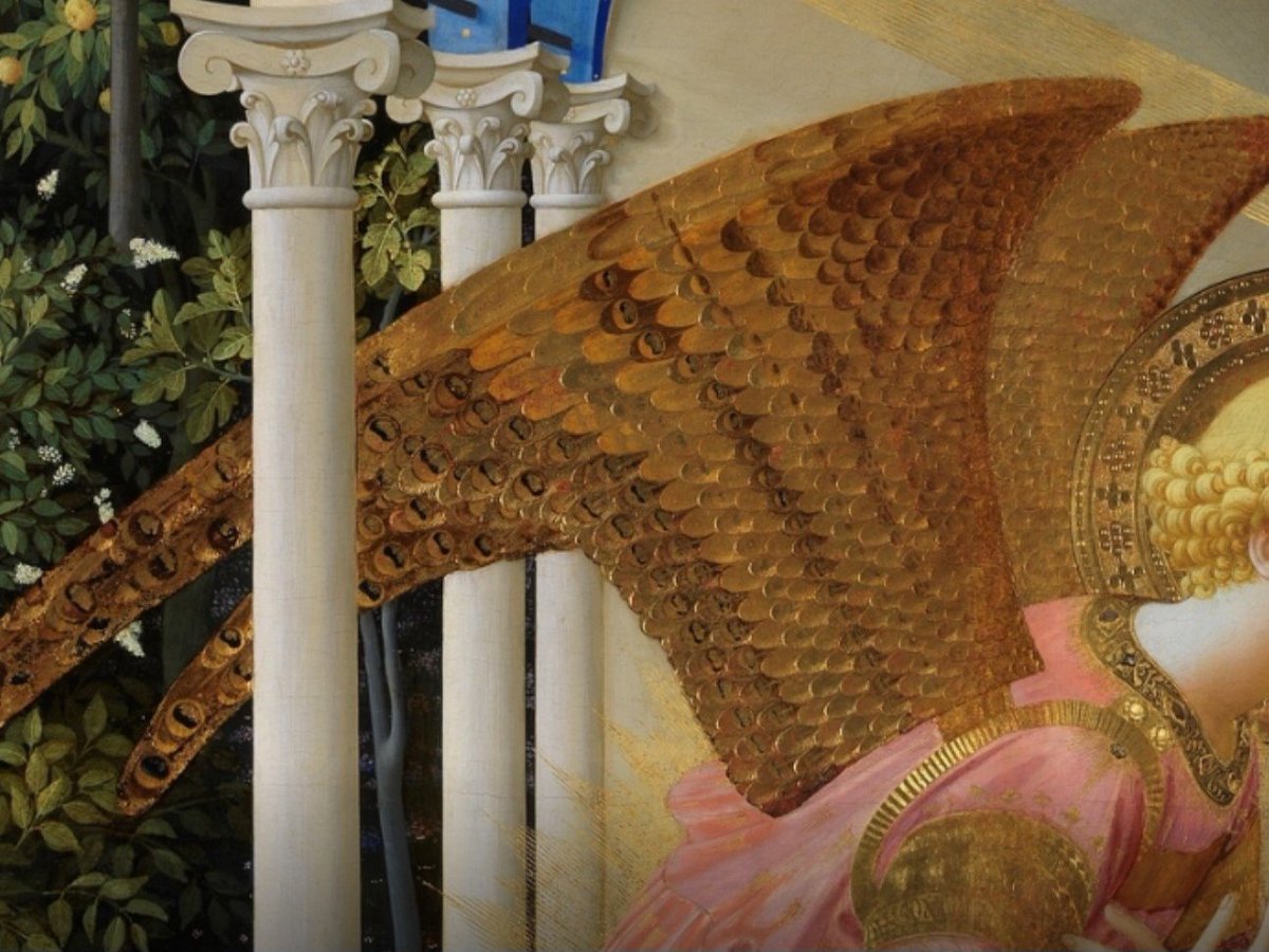 __Nokturn__'s tweet photo. @Chokopossum Wygwgwg, Gabriel's wings are based on the old concept. Artists were so mesmerised when exotic birds (like peacocks) were brought to Europe, that they added their wings to the angel paintings.
I found it very cute and make peacock feathers an actual part of the design ^^ https://t.co/USR0MkIOVd