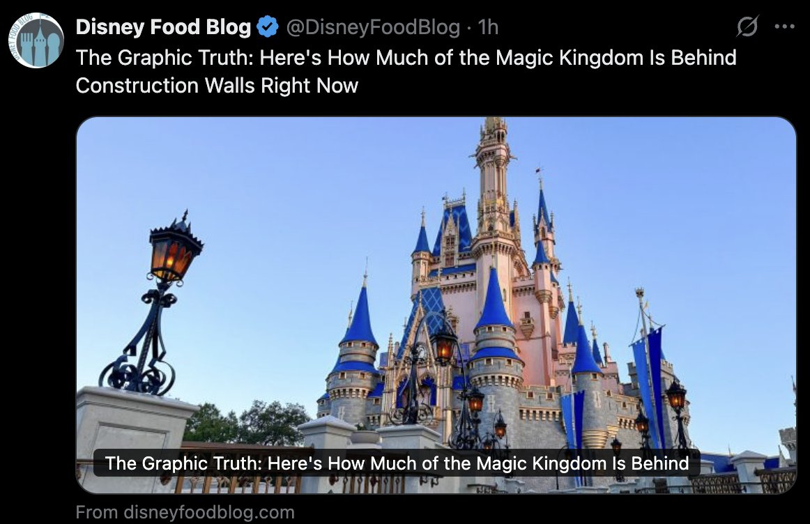 Magic Kingdom right now feels like the Construction Wall Kingdom. With so much of the Magic Kingdom walled, you have to ask, are guests really getting their money’s worth? So many areas &amp; attractions closed off, yet the ticket price is still the same. Years of this yet to come.