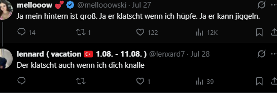 yarqeee's tweet photo. @lenxard7 @mangofn20 @rezonayy @Vicotryona hahahah dein arsch knallt gar nichts du freak bist 12 oder so https://t.co/8EwTQMBcKG