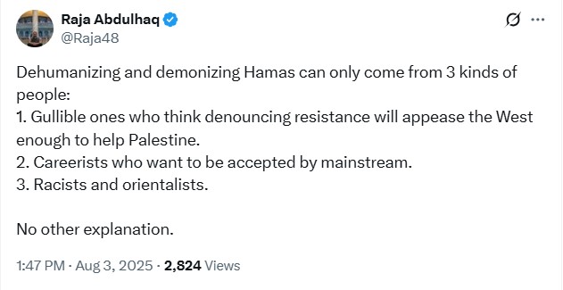 Stop demonizing Hamas! Two years into the most destructive chapter in Palestinian history triggered by the most abominable terror group in recent times, and the masses across the so-called “pro-Palestine” movement still can’t bring themselves to distance the Palestinian people