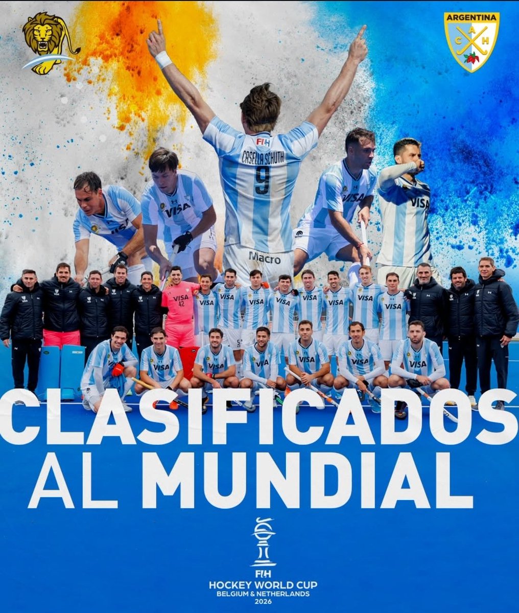 Los #Leones vencieron a USA 10-0 y son los CAMPEONES de la Copa Panamericana. Consiguen así también, la clasificación al Mundial 2026 👏🏻👏🏻👏🏻🇦🇷🏑🎉
¡Felicitaciones! 
¡Vamos Argentina!
📸 <a href="/ArgFieldHockey/">Argentina Hockey</a>